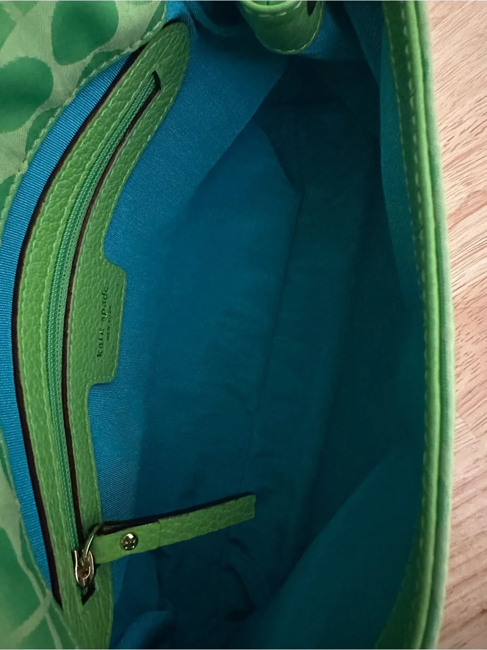 kate spade Lime Green Patterned Shoulder Bag